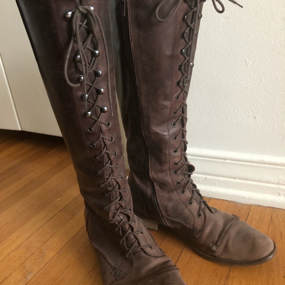 Charles David lace up/zip boots